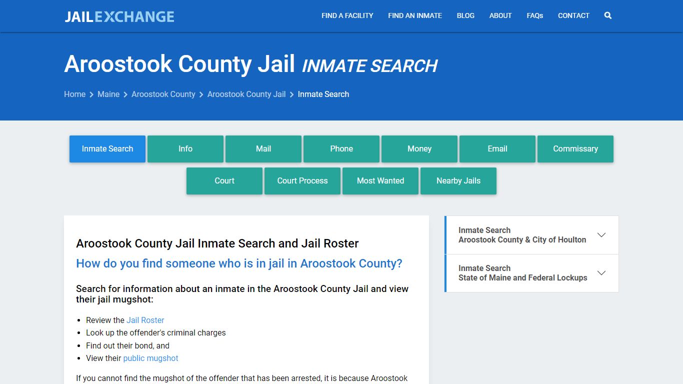 Aroostook County Jail Inmate Search - Jail Exchange